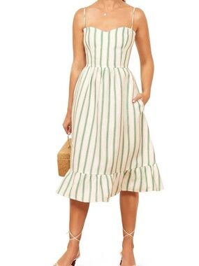 Reformation Eileen Linen Dress in Gateau